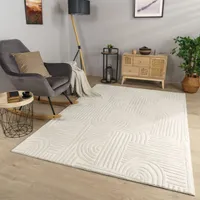 TT Home Wohnzimmer Teppich Esszimmer Kurzflor Geometrische Optik Skandi Boho Unifarben Größe 240x340 cm