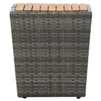 vidaXL Beistelltisch Grau 41,5×41,5×43 cm Poly Rattan & Massivholz