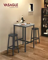 VASAGLE Bartisch Küchentisch, Stehtisch, 60 x 60 x 92 cm, Weiß
