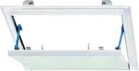 Revisionsklappe Alumatic mit Gipskartoneinlage GKBI 2 x 12,5 mm und Fangsicherung 300 mm x 300 mm