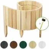 be4nature Rollborder Steckzaun 100 x 20 cm Hellbraun Imprägnierte Beeteinfassung aus Kiefernholz klein Beetbegrenzung Vorgartenzaun Gartenpalisade