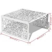 vidaXL Konferenčný stolík Silver Geometric Hole Pattern Aluminium
