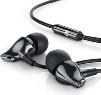 Sluchátka do uší LIAM&DAAN, špičková keramická sluchátka do uší s 8mm měniči / aramidový kabel / ochrana proti ohybu, stříbrná/černá
