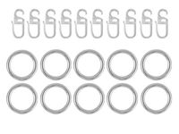 10 Ringklammer Vorhang Clips mit Klammer und Ring aus Kunststoff Gardinen Weiss 
