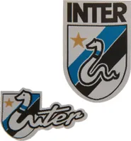 Inter Milan FC - Logo - sada nažehlovacích nášivek 2-pack TA7700 (jedna velikost) (bílá/černá/modrá)