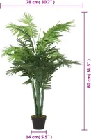 vidaXL Sztuczna palma 18 liści 80 cm zielona