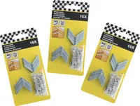 Set von 48 Metallverbindungsplatten mit Schrauben (25x25x14,5 mm, Eckstücke)