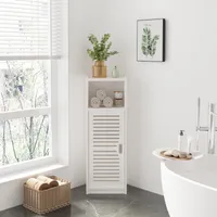 Dripex Hochschränke fürs Bad, Badezimmerschrank, Toilettenschrank, Badschrank schmal, Beistellschrank, Aufbewahrungsschrank 80x25x22cm größe Tür, weiß