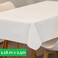 Tischdecke aus stoffähnlichem Vlies, 1,18m x 2,50m Weiß,  100