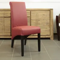 SIX Lederstuhl Felice Leder Rot Stuhlbeine wenge Lederstühle Stühle Stuhl