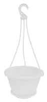 Květináč Galicia Ø 30 x V 19 cm Bílý polypropylen s podšálkem