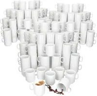 zestaw 120 kubków do kawy o pojemności 250 ml z białej porcelany, które można układać jeden na drugim