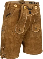 PAULGOS Kinder Trachten Lederhose Kurz - KK2 - Echtes Leder - Größe 86 - 164