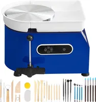 SucceBuy hrnčířský kruh, 11palcový keramický, nožní pedál, sochařské nástroje a zástěra, 450W