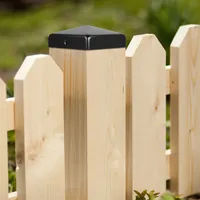 Jiubiaz 10x Pfostenkappen Zaunkappen Zaunkappe Pfostenabdeckkappe Abdeckkappe Schwarz 91mm
