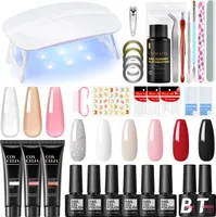 COSCELIA Gel Nägel Selber Set 6pc UV Nagellack Set Mit 6W UV/LED Nagellampe, 3pc Nagelverlängerung Gel Nagelset Nail Art
