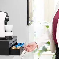 Navaris Kapselhalter für u.a. 96 Nespresso Kapseln - Aufbewahrung mit 4x Schublade für Kaffeekapseln - Kapselbehälter Schubladenbox in Schwarz