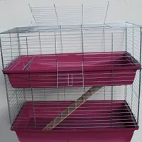1m doppel Hasenkäfig Meerschweinchenkäfig rot