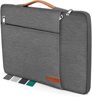 sølmo Design Laptoptasche 15,6" - Stoßfeste Notebooktasche geeignet für 15,6 Zoll Laptop/Tablet - Dark Grey/Cognac