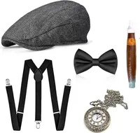 5 in 1 - 20er Jahre Kostüm Accessoires Herren Mafia Fasching Karneval, Einheitsgröße