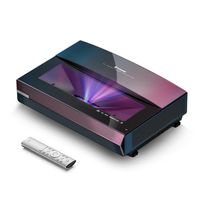 Bomaker 4k Beamer Ultrakurzdistanz Laser TV Projekor mit HDR 10, MEMC, Tri-Colour Laser, Dolby/DTS Stereo Lautsprecher, 15,000:1 Kontrast gut für Smart TV und Heimkino.