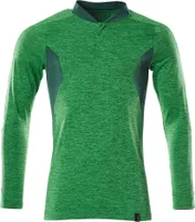 Polo-Shirt, Langarm Grasgrün  meliert/Grün, Gr. 2XL ONE MASCOT 18081-810-33303