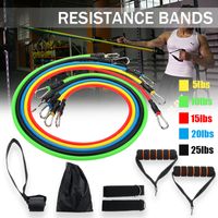 Multifunktional 11tlg/Set Yoga Resistance Fitnessbänder Expander Tube Gymnastikband Latexband Set