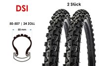 2 Stück Fahrrad Reifen DSI 24x1.90  Mountain Bike MTB 50-507 Tire Schwarz