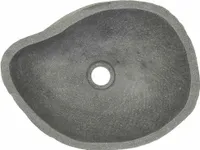vidaXL Waschbecken Flussstein Oval (37-46)x(29-36) cm