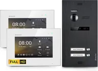 HD Video Türsprechanlage für 2 Familienhaus, 2 x Monitor, Balter EVO HD Schwarz