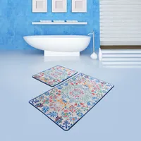 Bosdela Ovales 2-Teiliges Badezimmerteppich-Set, WC-Vorleger-SetCeramica