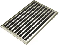 Fußmatte Außen Schmutzfangmatte für Draußen - 50 x 80 cm goldenem Aluminiumrand Wetterfester Fußabstreifer Outdoor Fußmatte