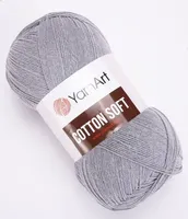 Yarnart Baumwolle Soft Garn 55% Baumwolle/45%.Polyacryl, Grau, 600m/100g