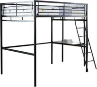 Hochbett mit Schreibtisch - 140 x 190 cm - Anthrazit - CASUAL II