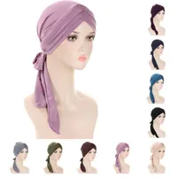 Muslim Kopftuch, Damen Stirnband Bandana Kopftücher, Einfarbiges Turban Lila