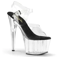 ADORE-708 Damen Sandale von Pleaser, Transparent Schwarz Transparent, EU 39, US 9