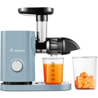 AOBOSI Entsafter Slow Juicer mit Reverse Funktion Knopf, Slow Masticating Juicer für Obst und Gemüse, 150W, Azurblau