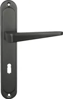 Domino Türgriff 72 Drückergarnitur BB-Buntbart Set | Langschildgarnitur | Türklinke für Zimmertür, Bürotür, Kellertür & Innentür | L-Form | Türbeschläge aus Aluminiuml | Titan | VITA M8