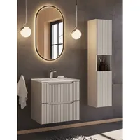 Badmöbel Set 3-teilig mit 60cm Waschtisch, kaschmir, NEWPORT-56-CASHMERE