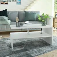 vidaXL Konferenčný stolík z umelého dreva 90x59x42 cm biely