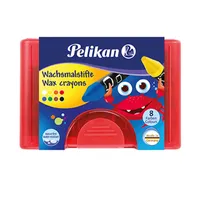 Pelikan 720748 Wachsmalstift 665/8 rund 8 Farben Box mit 8 Stück + 1 Schaber(T)