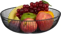 relaxdays Schwarze Obstschale aus Metall