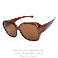 Polarisierte Überzieh Sonnenbrille Überziehbrille Überbrille Fit Over BM5040 farbe BRAUN