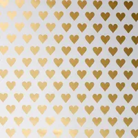 Geschenkpapier Herzen 70cm x 2m Rolle weiß / gold