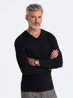 Ombre Clothing Pánske tričko s dlhým rukávom Avasant čierna M