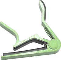 vhbw Kapodaster für Gitarre, E-Gitarre, Akustikgitarre - Gewölbt, grün