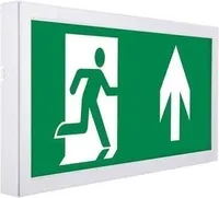 LED Fluchtwegschild beleuchtet - 3W - 3 Stunden Notbeleuchtung bei Stromausfall - Notausgang-Pfeil oben - Wandmontage