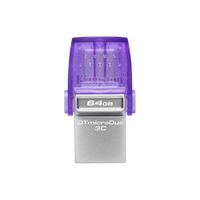 Kingston Technology DataTraveler microDuo 3C USB-Stick 64 GB USB Type-A / USB Type-C 3.2 Gen 1 (3.1 Gen 1) Violett, Edelstahl
