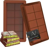 AVANA Schokoladenform aus Silikon (2er Set) Dubai Schokolade Form BPA-frei Antihaftbeschichtung tiefe Schokoladentafel Silikonform