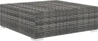 vidaXL Modular-Fußhocker 1 Stk. + Auflagen Poly Rattan Grau